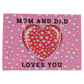 エレガント ミニマル ラブ デザイン ラージペーパーバッグ (裏面)