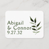 エレガント ミニマル リーフ グリーン オリーブ ハンター ウェブ QR エンクロージャーカード (裏面)