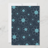 エレガント ミニマル レトロ ダイシー ブルー ウェディング セーブザデート (裏面)