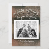 エレガント ミニマル ローズゴールド ブラック クリスマス フォト 招待状 (正面)