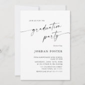 エレガント ミニマル ワンフォト 卒業パーティー 招待状 (正面)