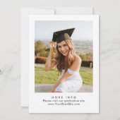 エレガント ミニマル ワンフォト 卒業パーティー 招待状 (裏面)