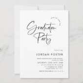 エレガント ミニマル ワンフォト 卒業パーティー 招待状 (正面)
