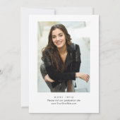 エレガント ミニマル ワンフォト 卒業パーティー 招待状 (裏面)