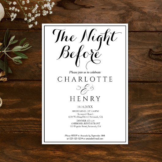 エレガント ミニマル 前夜祭 招待状