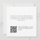 エレガント ミニマル 卒業写真1枚 QRコード サンキューカード (裏面)