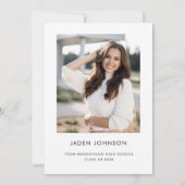 エレガント ミニマル 卒業写真 QRコード セーブザデート (裏面)