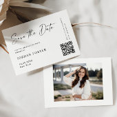 エレガント ミニマル 卒業写真 QRコード セーブザデート