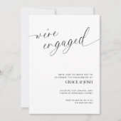 エレガント ミニマル 婚約パーティー 招待状 (正面)