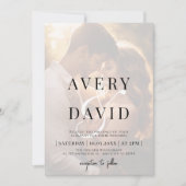 エレガント ミニマル 現代の結婚式写真 招待状 (正面)