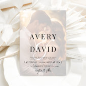 エレガント ミニマル 現代の結婚式写真 招待状