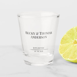 エレガント ミニマル 花嫁 & 花婿 名 ウェディング ショットグラス