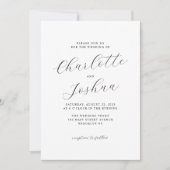 エレガント ミニマル 詳細 RSVP QR コード ウェディング 招待状 (正面)