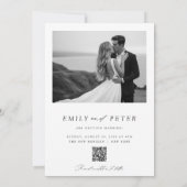 エレガント ミニマル 2 フォト QR コード セーブ・ザ・デート 招待状 (裏面)