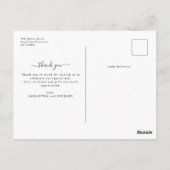 エレガント ミニマル 4 フォト ウェディング サンクス ポストカード (裏面)