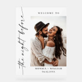 エレガント ミニマル WELCOME リハーサル ディナー フォト アクリルサイン (正面)