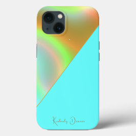 エレガント ミント ゴールド ホログラフィック ノート iPhone 13ケース