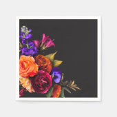 エレガント ムーディー ヴィブラント ハーベスト フローラル シャワー スタンダードカクテルナプキン (正面)