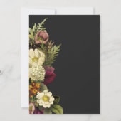 エレガント ムーディ ジュエル ヴィンテージ フラワー ウェディング 招待状 (裏面)