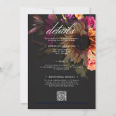 エレガント ムーディ ヴィブラント サンセット フローラル オール イン ワン 招待状 (裏面)