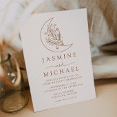 エレガント ムーン アンド スターズ テラコッタ ウェディング 招待状