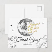 エレガント ムーン スターズ クレセント ウェディング サンクス ポストカード (正面/裏面)