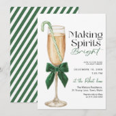 エレガント メイキング スピリッツ ブライト ホリデーパーティー 招待状 (正面/裏面)