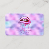 エレガント メタリック ドリッピング リップス,メイクアップ,ホログラフィック 名刺 (正面)