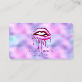 エレガント メタリック ドリッピング リップス,メイクアップ,ホログラフィック 名刺
