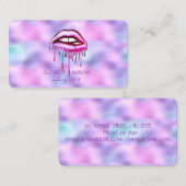 エレガント メタリック ドリッピング リップス,メイクアップ,ホログラフィック 名刺 (正面/裏面)
