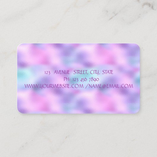 エレガント メタリック ドリッピング リップス,メイクアップ,ホログラフィック 名刺 (裏面)