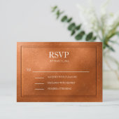 エレガント メタル コッパー 結婚式 RSVP (スタンド正面)