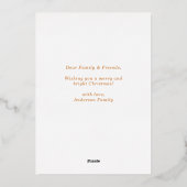 エレガント メリーアンドブライト ブラック クリスマス ローズゴールド 箔シーズンカード (裏面)