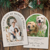 エレガント メリー ブライト アーチ フォト クリスマス カード