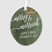 エレガント「メリー&結婚した」クリスマスの装飾 オーナメント (正面)