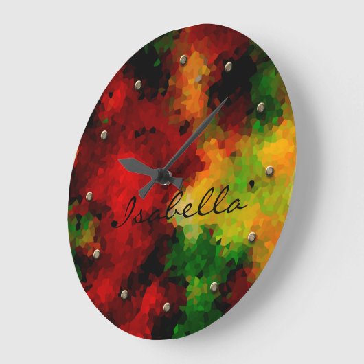 エレガント,モザイク数々のパターン,色,抽象芸術 ラージ壁時計 (傾斜)