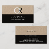 エレガント、モダンおよびスタイリッシュプロフェッショナルクラフト/ブラック 名刺 (正面/裏面)