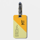 エレガント、モダンおよび幾何学旅行の黄色 ラゲッジタグ (裏面縦)