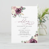 エレガント モダンな梅のゴールド ボタニカル フラワー ウェディング 招待状 (スタンド正面)