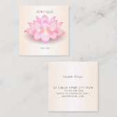 エレガント モダンな蓮の花、筆跡の四角 スクエア名刺 (正面/裏面)