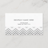 エレガント,,モダンクラシックグレーと白いシェブロン 名刺 (裏面)