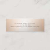 エレガント,モダングリッターバラ金ゴールドブラシストローク スキニー名刺 (裏面)