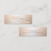 エレガント,モダングリッターバラ金ゴールドブラシストローク スキニー名刺 (正面/裏面)