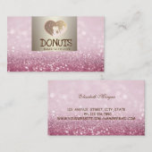 エレガント,モダングリッター《写真》ぼけ味,ドーナツ,ベーカリー 名刺 (正面/裏面)