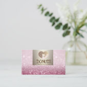 エレガント,モダングリッター《写真》ぼけ味,ドーナツ,ベーカリー 名刺 (スタンド正面)