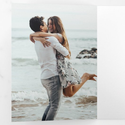 エレガント&モダンセージグリーン結婚の写真 三つ折り招待状 (内部最初)