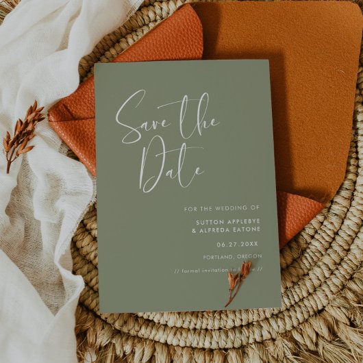 エレガント&モダンセージ緑 セーブザデート