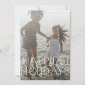 エレガント&モダンタイポグラフィトレンディーフォトHappiest シーズンカード (正面)