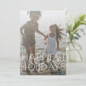 エレガント&モダンタイポグラフィトレンディーフォトHappiest シーズンカード (スタンド正面)