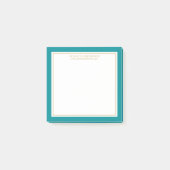 エレガント & モダンティール(緑がかった色)/白/金ゴールドパーソナライズされた ポストイット (正面)